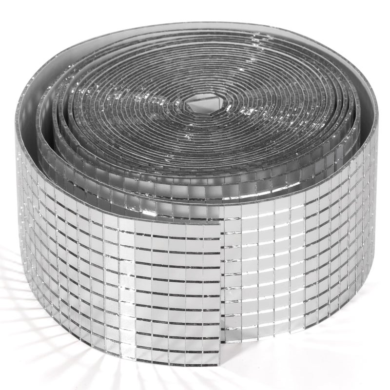 PP OPOUNT 10000 PCS Mini Disco Tiles, 1 Roll 5 x 5 mm Self-Adhesive Disco Ball Tiles, Glass Mirror Tiles for Crafts, DIY Disco Cowboy Hat, Disco Ball, Disco Ball Planter, Photo Frames, Indoor Decor - Image 1